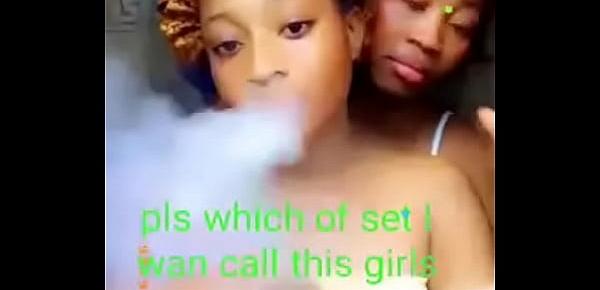  Smoking with boobs being pressed
